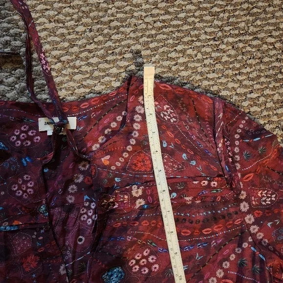 ZADIG & VOLTAIRE Psyche Remus Dress Red Floral Abstract Mini Women’s Size L - Picture 11 of 12